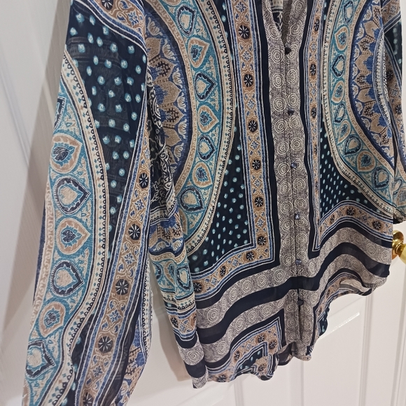 Lucky Brand Grecian sheer blouse - Picture 6 of 9